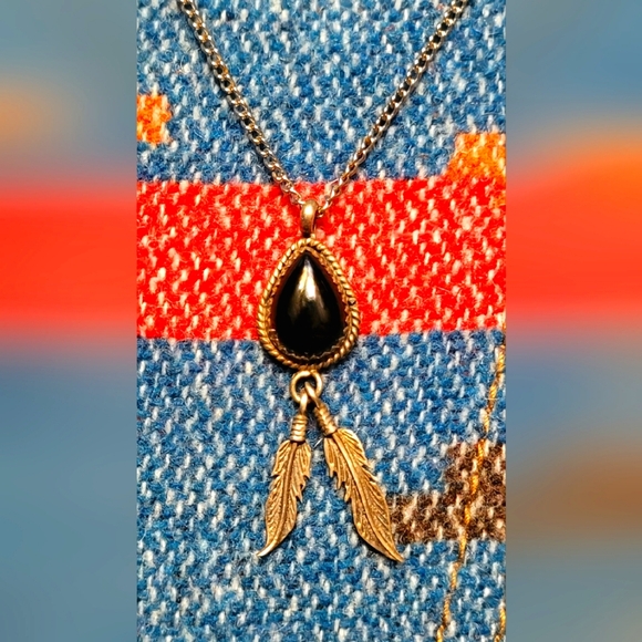 Native American Vintage Silver Black Onyx Necklace Watchband Bracelet Ring Set - Picture 4 of 15